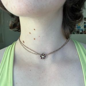 Purple flower choker